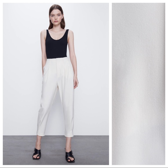 NWT. Zara Cream Slouchy Trousers. Size M, XL. - Picture 4 of 10